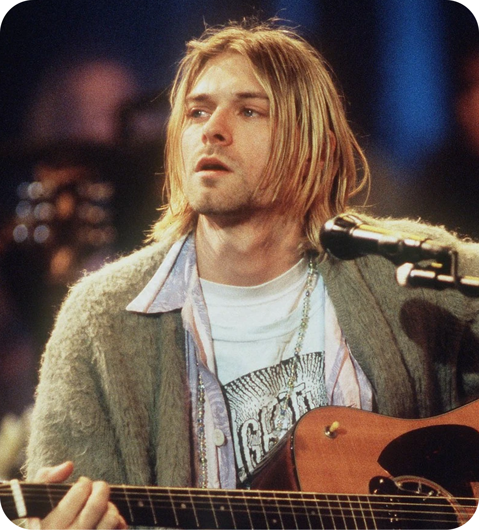 Dit is een foto van Kurt Cobain.